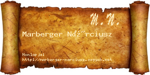 Marberger Nárciusz névjegykártya